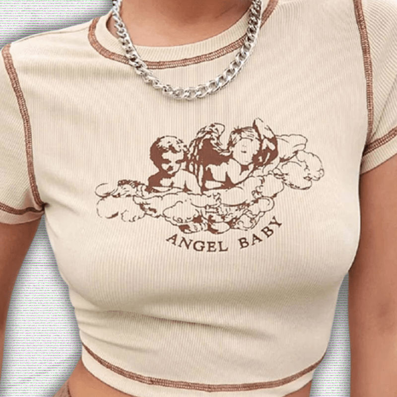 Angel Baby Y2k Crop Top