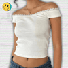 Off The Shoulder White Crop Top