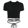 Black Y2K Crop Top