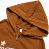 Brown Zip Up Hoodie Y2K