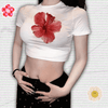 Floral Print Y2K Crop Top