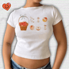 Fruit Prints Cropped T-Shirts Y2K