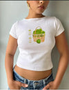 Fruit Prints Cropped T-Shirts Y2K