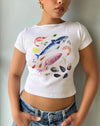 Fruit Prints Cropped T-Shirts Y2K