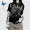 Gothic Print Y2K Shirt