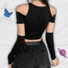 Long Sleeve Crop Top Y2K