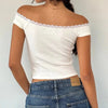 Off The Shoulder White Crop Top