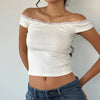 Off The Shoulder White Crop Top