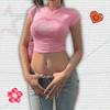 Pink Y2K Crop Tee