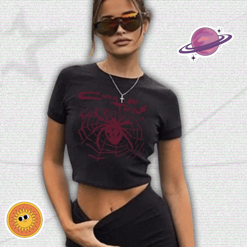 Spider Y2K Crop Top