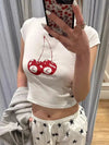 White Crop Tee Y2K