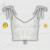 White Crop Top Y2K