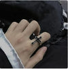 Y2K Black Cross Ring