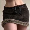 Y2K Brown Knit Mini Skirt