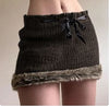 Y2K Brown Knit Mini Skirt