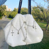 Y2K Cyber Apparel & Accessories white Y2K Chain Plush Shoulder Bag