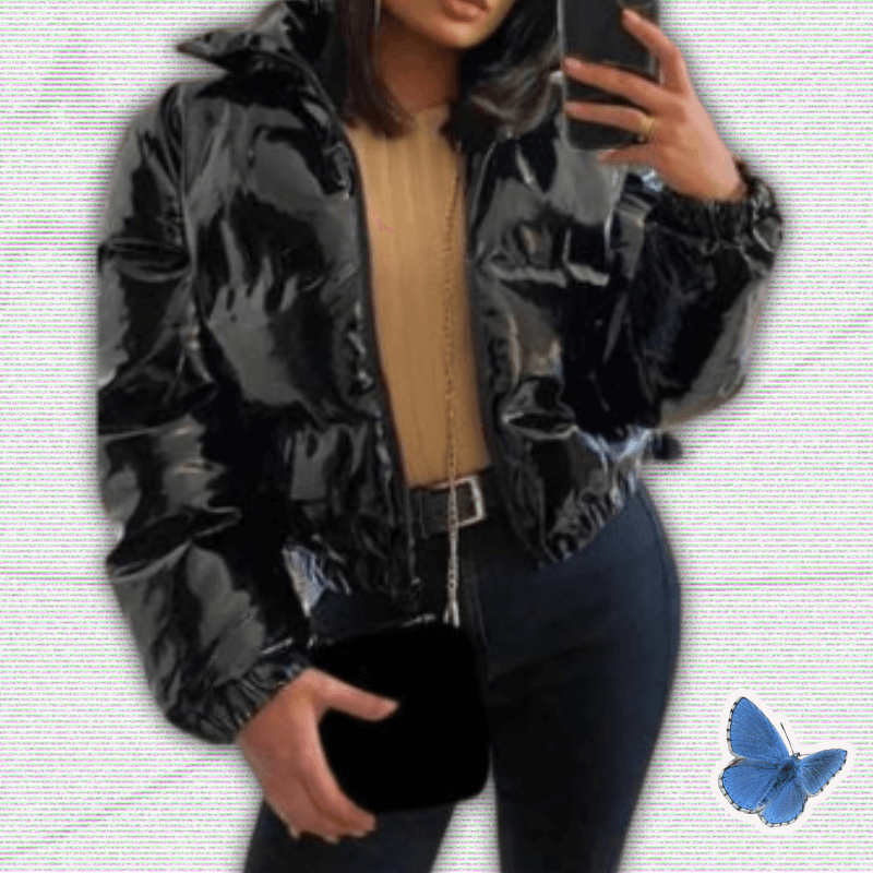 Y2K Faux Leather Cropped Coats