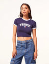 Y2K France Crop Top