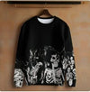 Y2K Gothic Flame Skeleton Sweater