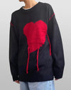 Y2K Heart Knit Sweater