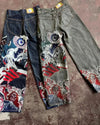 Y2k Jeans Japanese Embroidered