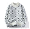 Y2K Loose Plaid Knitted Sweater