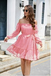 Y2K Off Shoulder Chiffon Dress