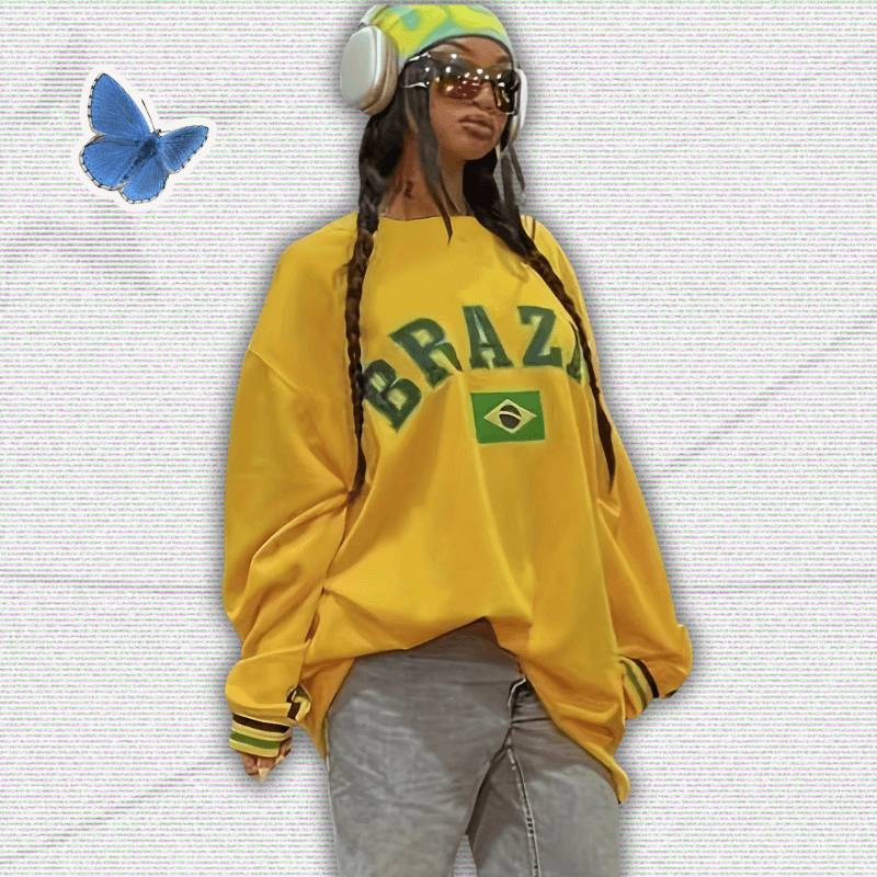 Y2K Oversized Brazil Sweatshirt