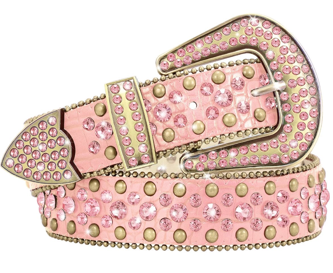 Y2K Pink Rhinestone Belt