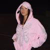 Y2K Pink Rhinestone Hoodie