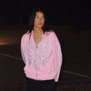 Y2K Pink Rhinestone Hoodie