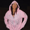 Y2K Pink Rhinestone Hoodie