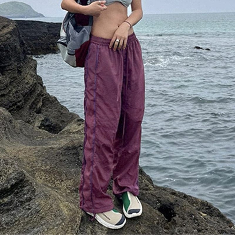 Y2K Purple Track Pants