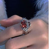 Y2K Red Crystal Heart Ring