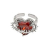 Y2K Red Crystal Heart Ring