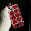 Y2K Red Hearts iPhone Case