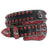 Y2K Red Rhinestone Skull Belt