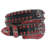 Y2K Red Rhinestone Skull Belt