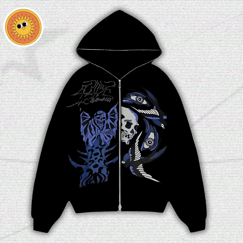 Y2K Skull Rhinestone Hoodie