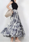 Y2K Vintage Print Long Skirt