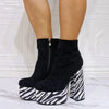 Y2K Zebra Platform Boots