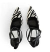 Y2K Zebra Strappy Heels