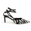 Y2K Zebra Strappy Heels