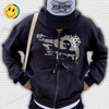 Zip Up Graphic Hoodie Y2K